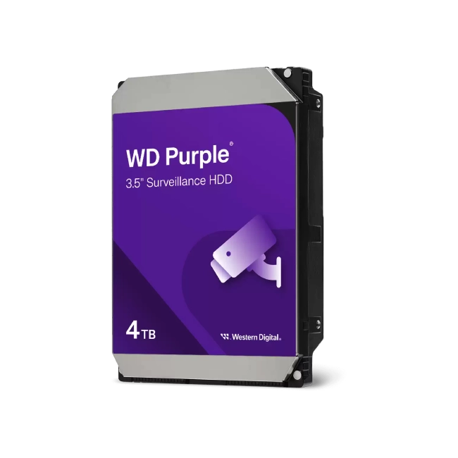 Western Digital WD Purple - Hard drive - Internal hard drive - 4 TB - 3.5" - 5400 rpm - SATA