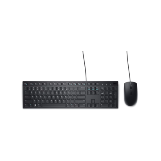 Dell - KM300C - Keyboard and mouse set - Spanish - Wired - USB - Black