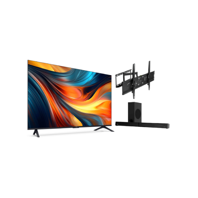 Combo de Sound Bar Klip Xtreme KSB-230 y Television Xiaomi TV A 50" 2026 63905 UHD 4K UHD GoogleTV BT360 / Wifi Color Negro con Bracket (Base) Para TV KLIP XTREME KPM-885
