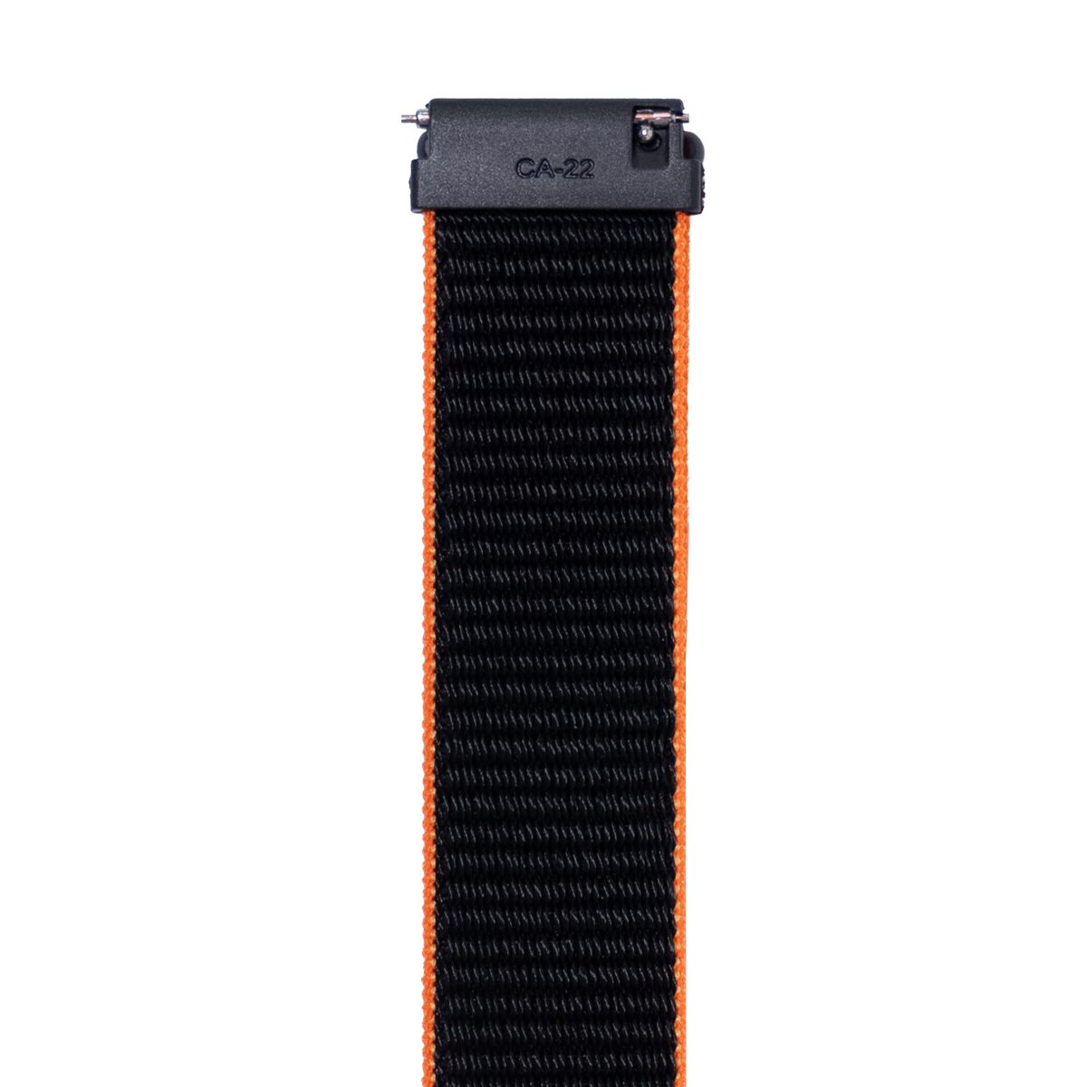 Pulsera T7 y T8 velcro negro con orilla naranja