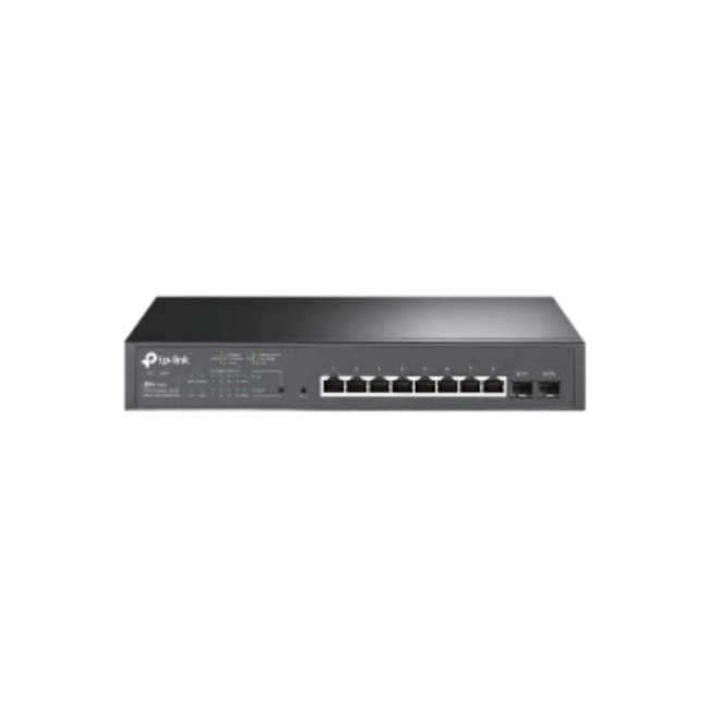 TP-Link JetStream TL-SG2210MP - Conmutador - inteligente - 8 x 10/100/1000 (PoE+) + 2 x SFP - montaje en rack - PoE+ (150 W)