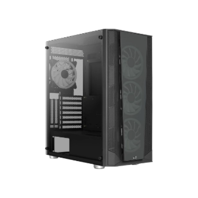 Case Aerocool FRGB PRISM-G-BK-V2 MID Tower Ventiladores 4 de 120mm con Vidrio Vidrio Lateral y Frontal Color Negro