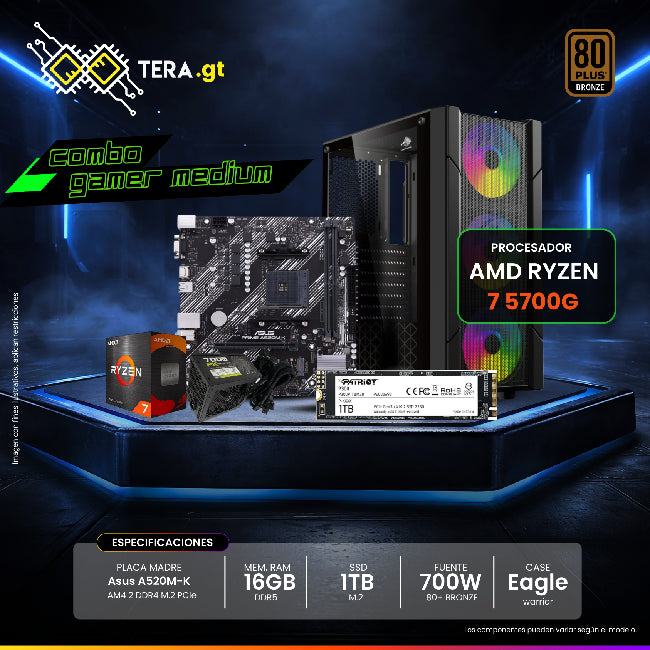 CPU Combo Gaming - Ryzen 7 5700G - PRO