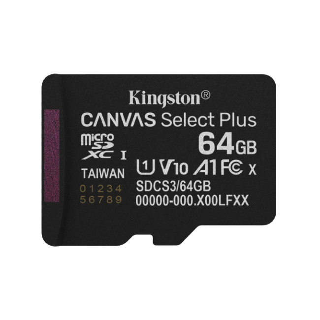 Memoria MicroSDXC Kingston SDCS3/64GB 64GB Clase 10 UHS-I U1 100 MB/S Para Dispositivos y Camaras Android