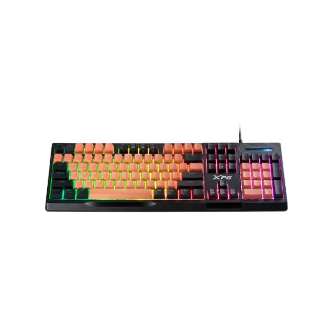 Teclado Alambrico Gaming RGB Adata XPG Seeker Mera Membrana USB  SEEKER105Z-BK/OGCES Color Negro con Naranja