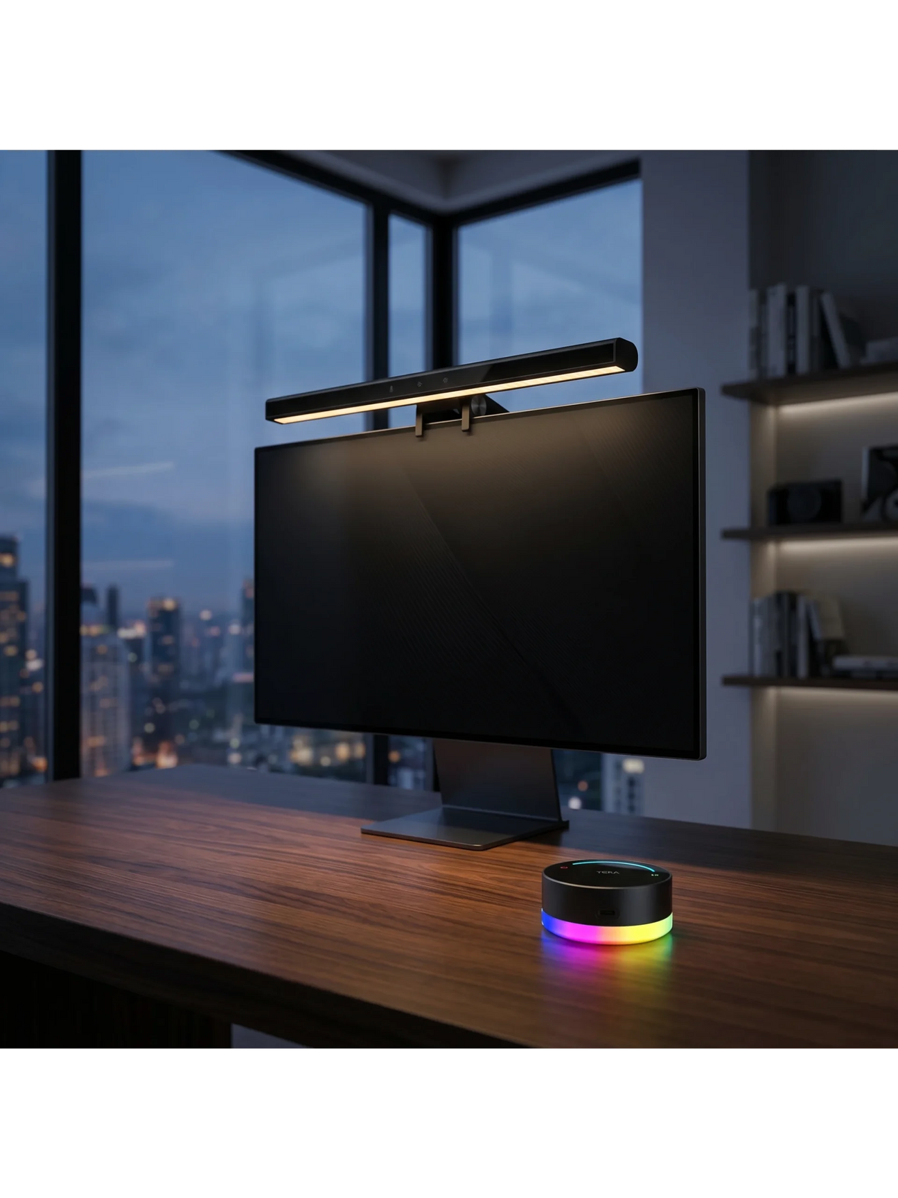 TERA Barra de Luz Para Monitor TERA-AML-T1-RGB con Iluminacion Dinamica RGB Color Negro