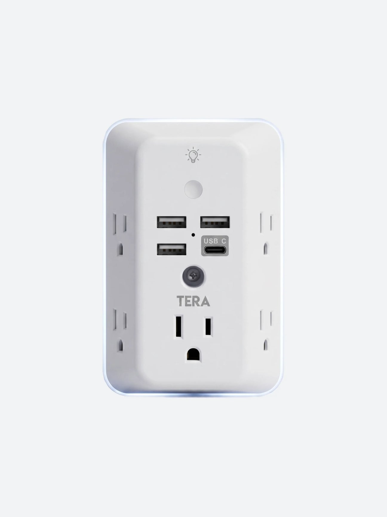 Multi Toma Tera TERA-MT5U-900J 5 Salidas+USB-C con Luz Nocturna  125V / 15 A  50-60 Hz