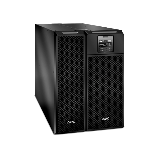 APC Smart-UPS SRT 6000VA - UPS - CA 208 V - 6000 vatios - 6000 VA - Ethernet 10/100, USB - conectores de salida: 16 - negro - con Transformador reductor de 208/240 V a 120 V-1