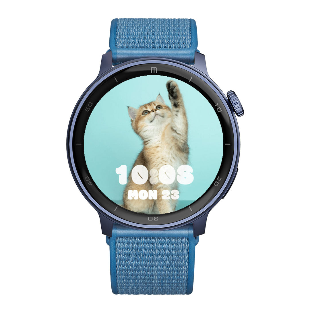 RELOJ T8 AZUL + PULSERA VELCRO AZUL