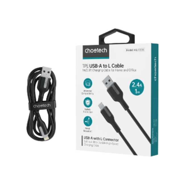 Cable Choetech XAL-0003-BK USB Tipo A  2.4mts