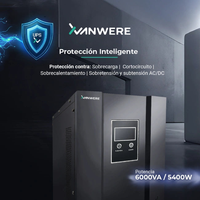 UPS Xvanwere XV-3KLPX-TW 3000VA / 2700W Torre 12V/7AH*6 LCD RS232 Nema 120VAC 60/50HZ-3